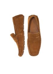 Brown leather men's moccasins BUTYM-0429-83(W23)-05