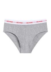 Three-pack of colorful men's briefs ZESMS-0002-00(W26), front view of one pair of the product on a white background.
