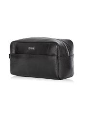 Men's leather cosmetic bag with logo TORMS-0298A-99(Z25) - diagonal view of the product on a white background.