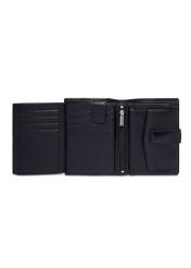 Black men's wallet made of genuine leather PORMS-0739-99(Z26), product view inside on white background.
