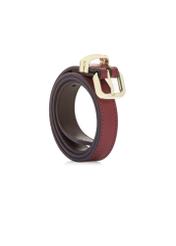 Fuchsia women's leather belt PASDS-0321-5E(W26) - product view slightly diagonal, on a white background.