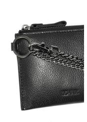 Men's leather wallet in black PORMS-0633-99(W25), close-up of product detail on white background.