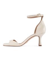 Cream women's high heel sandals BUTYD-1229-0B(W26), side product view on a white background.