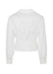 White women's blouse with basque BLUDT-0139-11(W22)-04