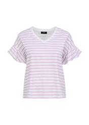 White striped women's blouse BLUDT-0162-72(W23)-04