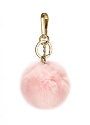 Pink pompom keychain BRELOK-117A-34(Z25), front product view on white background.