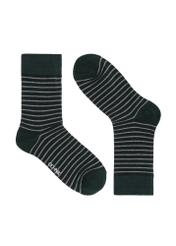 Long green striped men's socks SKAMT-0176-54(Z23)-01