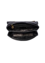 Black patent leather women's handbag TORES-1297-99(W26), product view from the inside on a white background.