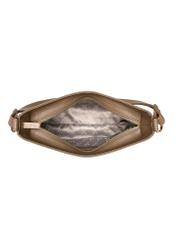 Light brown leather handbag TORES-0975-1K(Z26), product view from the inside on a white background.