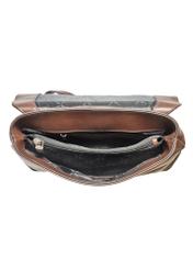Brązowy plecak damski skórzany TORES-1185-89(Z25), wide product or środka on białym tle.