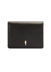 Black women's wallet with RFID protection PORES-0824RFID-99(Z25), product view from the front on a white background.