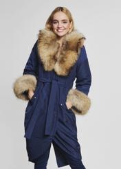 Warm women's jacket with an elongated form KURDT-0155-69(Z21)-01