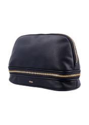 Black women's cosmetic bag TOREC-1348-9I(Z26), diagonal product view on a white background.
