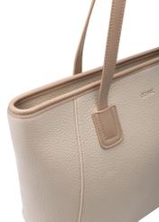 Beige women's shopper bag TOREC-1162-1D(W26), close-up of the product detail on a white background.
