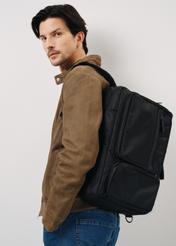 Black men's 2-in-1 backpack and travel bag TORMN-0310-99(W24)-02