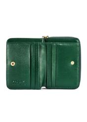 Dark green croco women's wallet PORES-0951-51(W25) - top view of the open product on a white background.