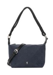 Navy blue fabric women's handbag TOREN-0355-7E(Z26), front view on a white background.