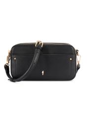 Small black women's handbag TOREC-1173-99(W26), front product view on white background.