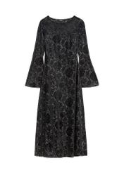 Black long floral dress SUKDT-0288-99(Z26), product view from the front on a white background.