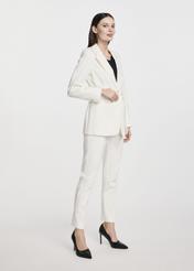 Cream women's blazer with belt ZAKDT-0030-12(W25)-03