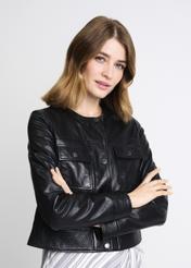 Women's leather transitional jacket KURDS-0346-1202(W22)-01