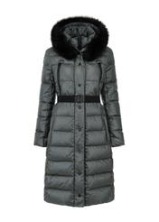 Women's down jacket with belt KURDT-0378-54(Z22)-05