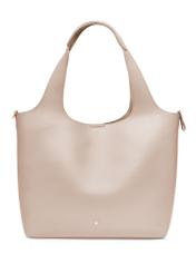 Women's ecru shopper bag TOREC-1259-0B(Z26) - front product view, on a white background.