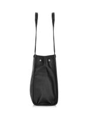 Black large shopper bag TOREC-0977A-99(Z25) - side view of the product on a white background.