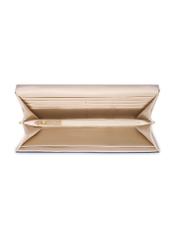 Navy blue women's wallet with cream interior POREC-0439-7E(Z26) - product view from above, on white background.