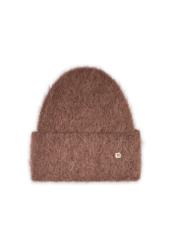 Brown women's alpaca wool hat CZADT-0212-1H(Z26), front product view on white background.