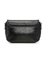 Small black women's handbag with gloss TOREC-1249-99(Z26), product view from the back on a white background.
