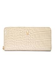 Large leather cream women's croco wallet PORES-0955-12(W25)