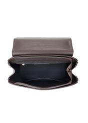 Brown backpack with monogram TOREC-1303-1P(Z26). Top view on white background.