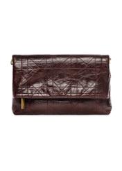 Burgundy women's handbag with chain TOREC-1335-4D(Z26) - product view from the back, on a white background.