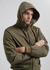 Men's hooded jacket in khaki color KURMT-0326-57(W24)-03