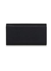 Large black women's wallet with decorative strap POREC-0357-99(Z23)-02