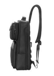 Black men's backpack with a pouch TORMN-0442-99(Z26)