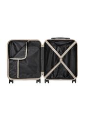 Small suitcase on wheels WALAB-0040-0C-19(W26), product view inside on white background.