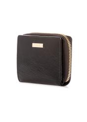 Small brown leather women's wallet PORES-0988-1I(W26), diagonal product view on white background.