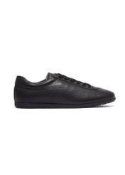 Women's black leather sneakers BUTYD-1293-9I(Z26), side product view on white background.