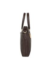 Brown women's briefcase TOREC-1372-1H(Z26) - side view of the product, on a white background.