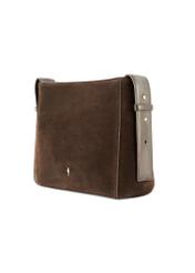 Brown leather women's handbag TORES-1251-1I(W26) - diagonal product view, on a white background.