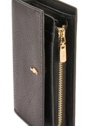 Medium black women's wallet with RFID protection PORES-0823RFID-99(Z25), close-up of product detail, view on white background.