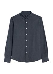 Men's cotton shirt in graphite color KOSMT-0349-95(Z25), front view of the product on a white background.