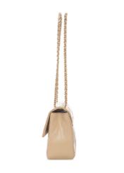 Beige leather women's handbag with chain TORES-1110-1B(W26)