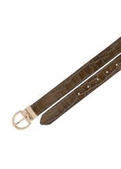 Reversible croco leather women's belt PASDS-0332-8D(Z26), top view of the product on a white background.