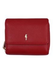Red leather women's wallet with RFID protection PORES-0825RFID-4B(Z26), product view from the front on a white background.