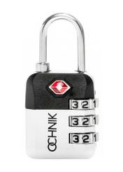 Silver TSA combination padlock AW-015-0004-9X(W26), front product view on white background.
