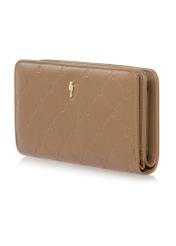 Beige women's wallet with monogram POREC-0348-81(Z24)-03