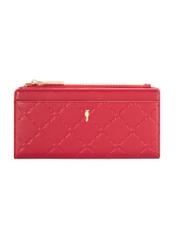 Red large women's wallet POREC-0406-4B(W26) - front product view, on white background.